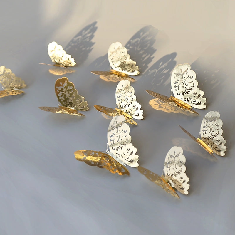 Gold Mirror Butterflies 3D Adhesive Wall Art