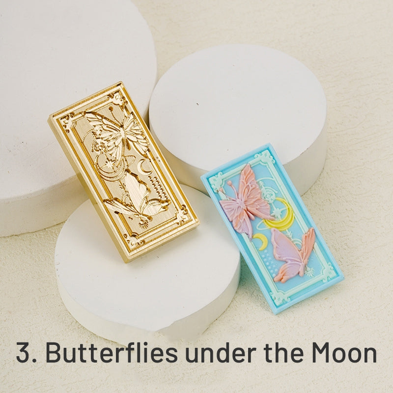 3D Relief Butterfly, Flower, Peach Wax Seal Stamp (3 Design) sku-3