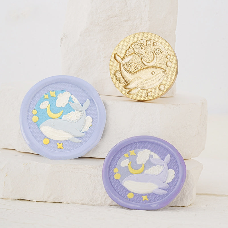 3D Relief Celestial Series Wax Seal Stamp - Insects, Butterflies, Whales b2