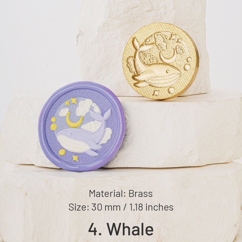 3D Relief Celestial Series Wax Seal Stamp - Insects, Butterflies, Whales sku-4