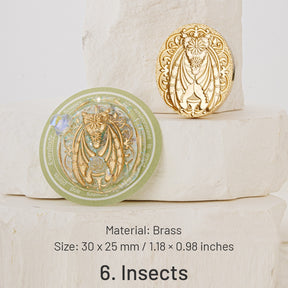 3D Relief Celestial Series Wax Seal Stamp - Insects, Butterflies, Whales sku-6