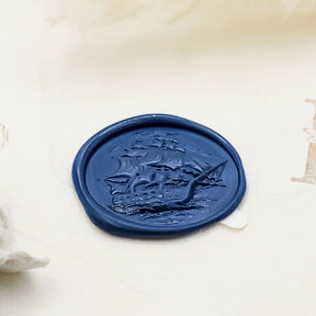 3D Relief Sailing Ship Self-adhesive Wax Seal Stickers 5-1