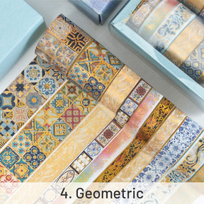 8 Rolls Foil Washi Tape Set - Butterfly, Van Gogh, Floral Print, Geometric sku-4