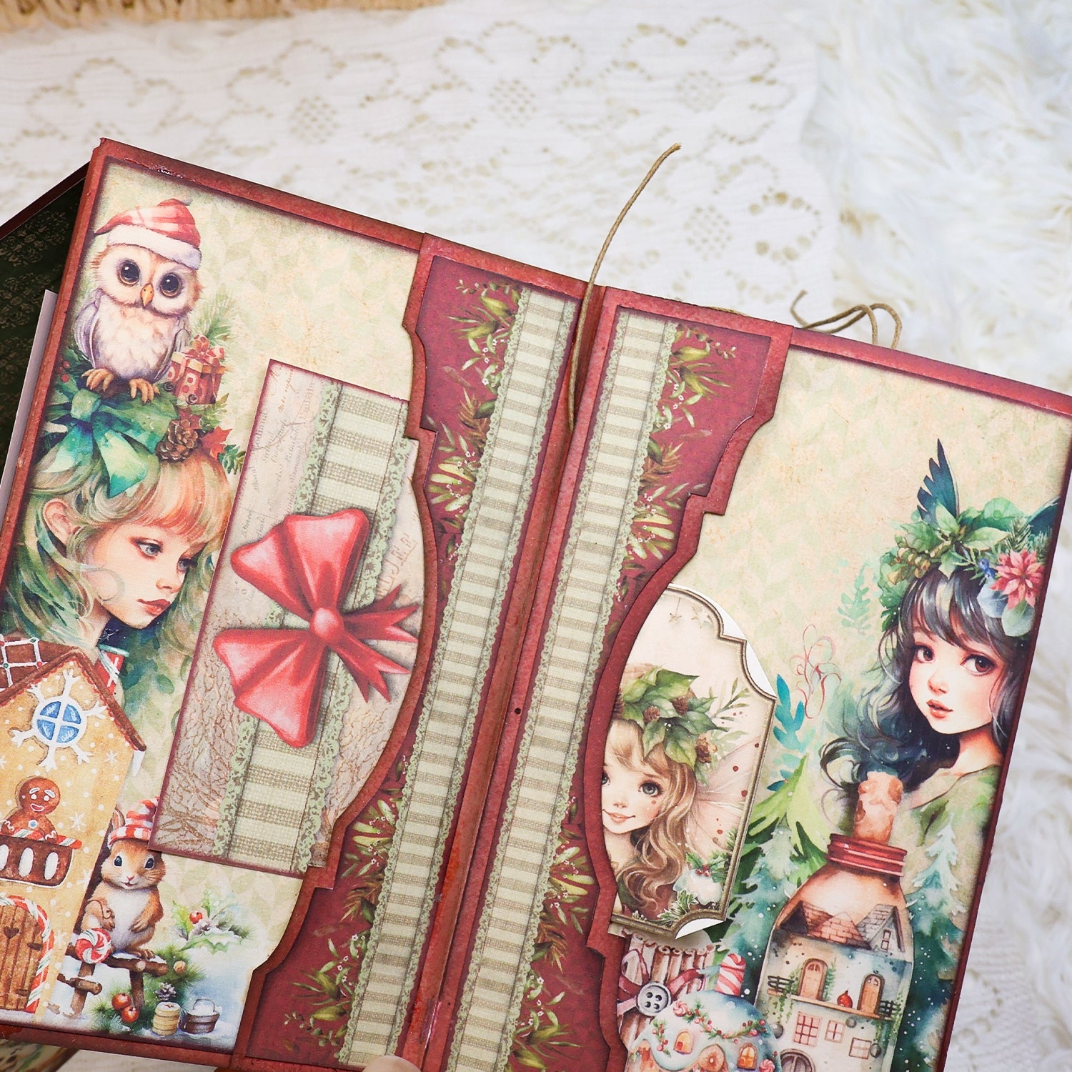 Christmas Fairies Mini Album Handmade Booklet Craft Kit 8