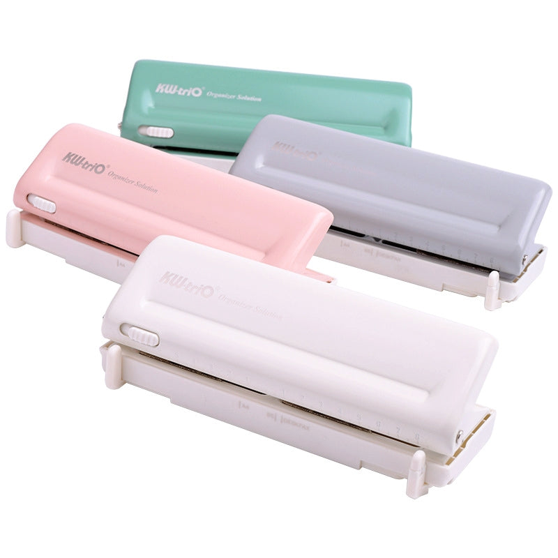 3 Hole Punch for Binders l Portable Paper Puncher with Ruler for Three Ring  Folders (Pink)