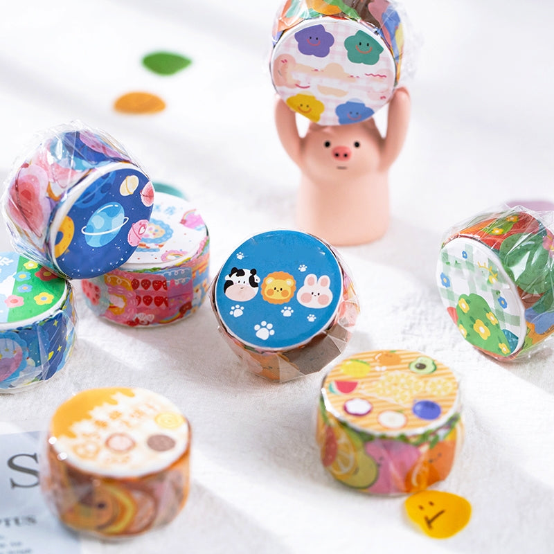 Adorable Hand-painted Color Basic Washi Tape Stickers b5