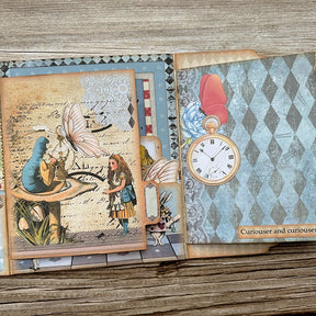 Alice in Wonderland Handmade Junk Journal Booklet Kit - Stamprints3