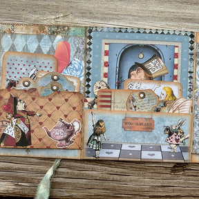 Alice in Wonderland Handmade Junk Journal Booklet Kit - Stamprints