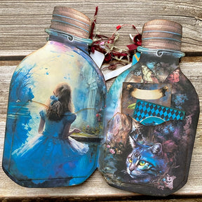 Alice's Wonderland Handmade Bottle-shaped Junk Journal Folio Kit - Stamprints7