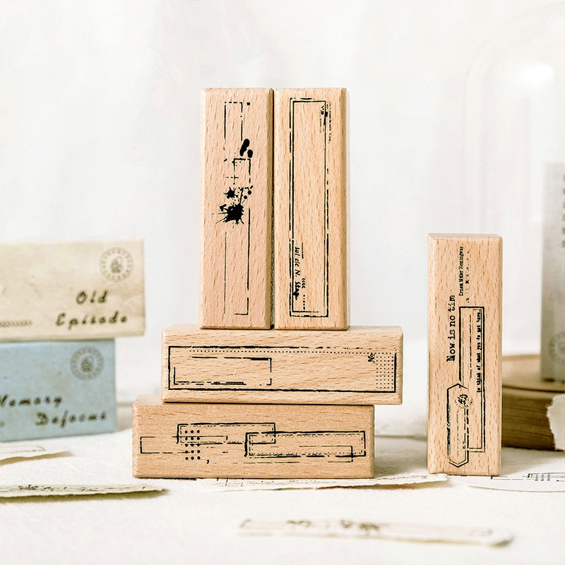 Ready Made Rubber Stamp - Broken Memories Series Vintage Wooden Rubber Stamp