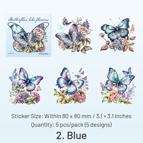 Butterflies in a Garden of Flowers PET Stickers sku-2