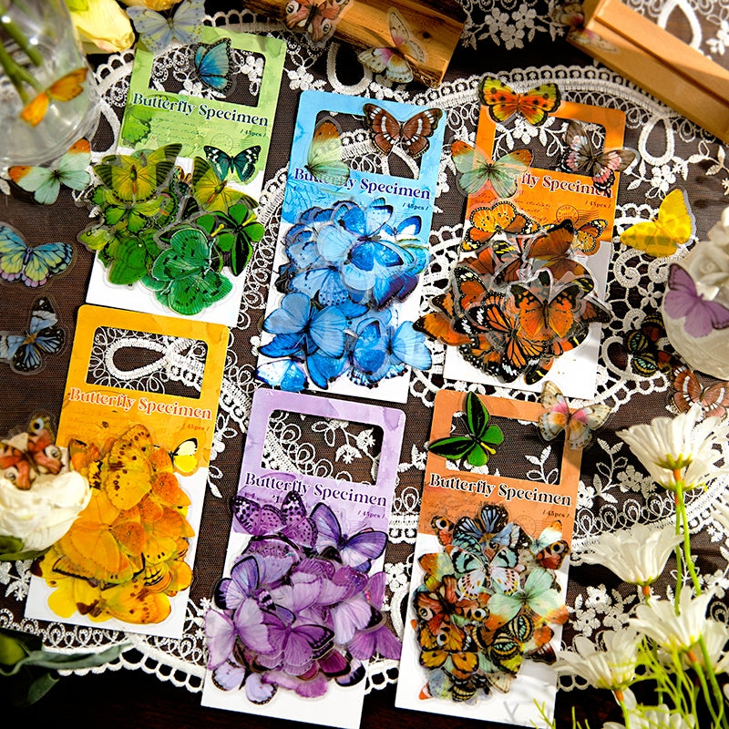 Butterfly Shadow Herbarium Series Stickers a