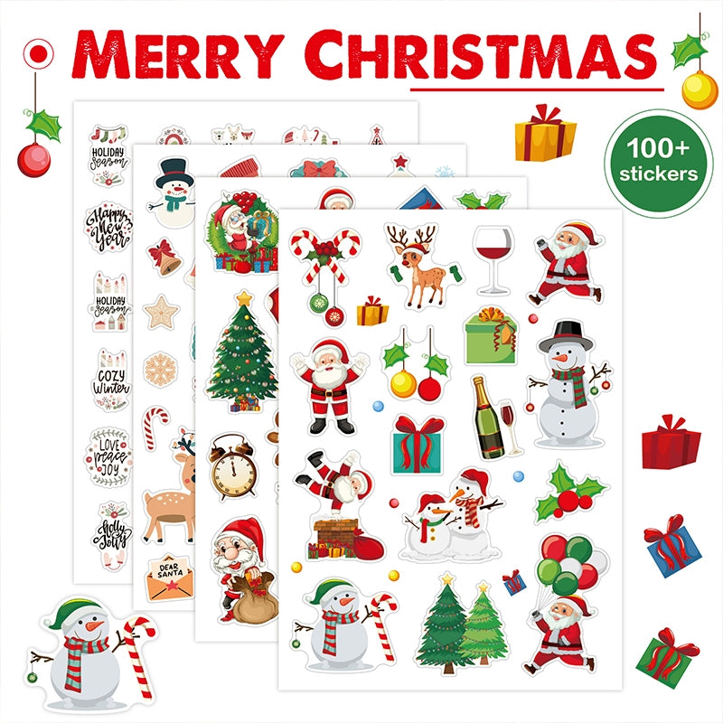 Kit 100 adesivo Feliz Natal 3, 5 cm frete gratis