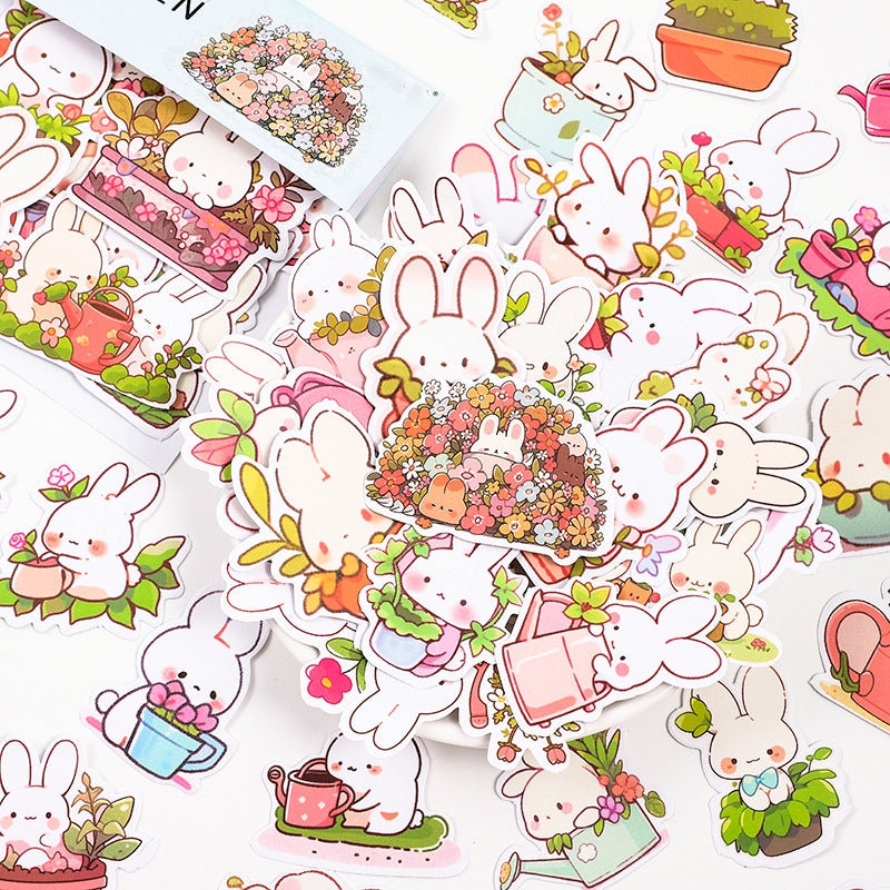 Cartoon Rabbit Garden Stickers - 70PCS b3