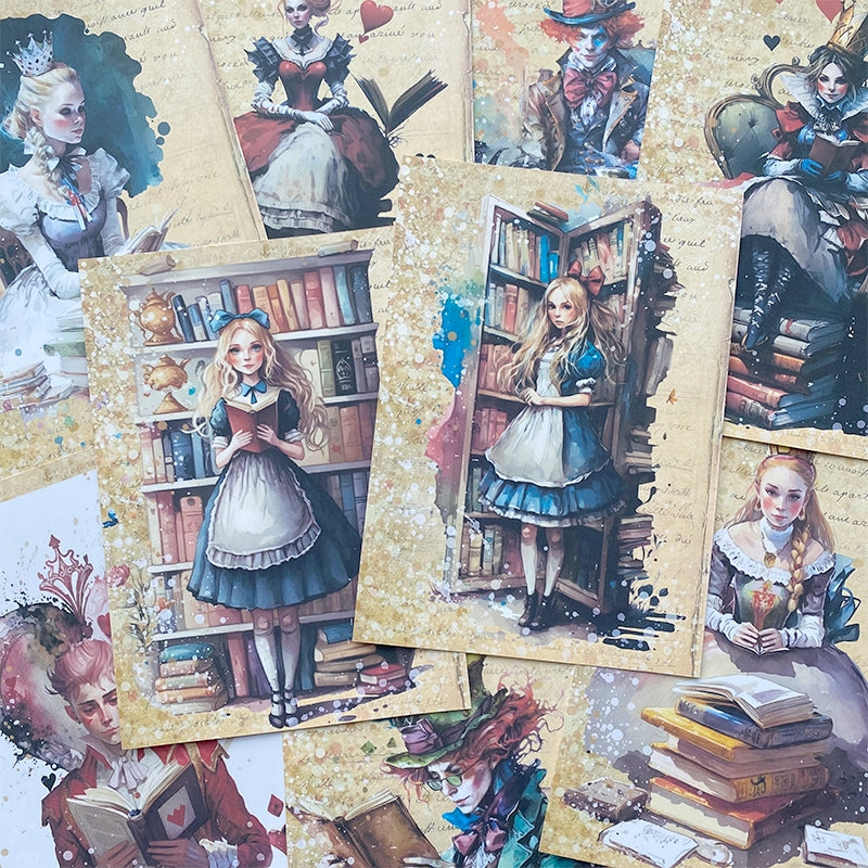 Character Theme Handmade Scrapbook Paper - Alice, Animals - Stamprints