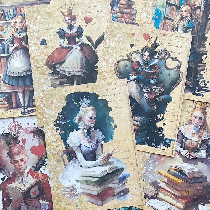 Character Theme Handmade Scrapbook Paper - Alice, Animals - Stamprints1