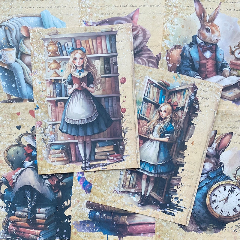 Character Theme Handmade Scrapbook Paper - Alice, Animals - Stamprints3