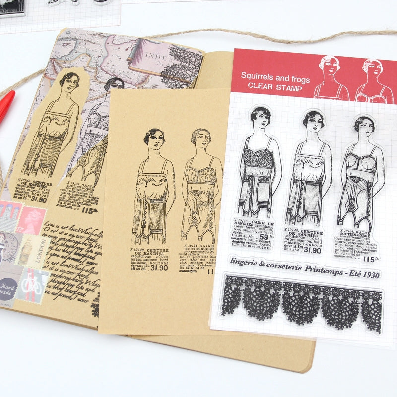 Character Transparent Silicone Stamp - Fashion Design b1