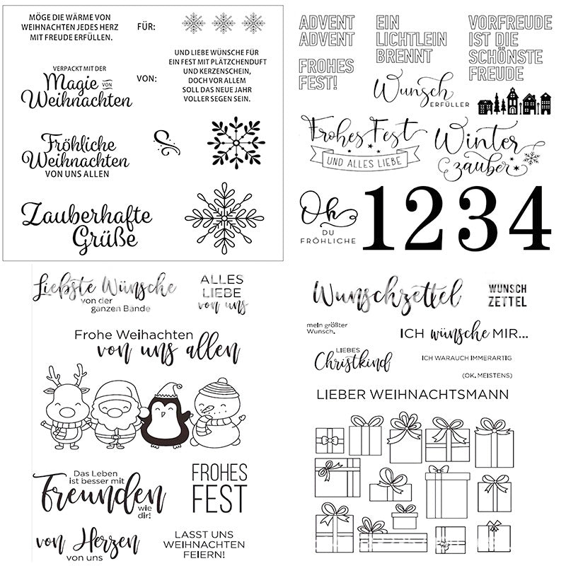 Christmas German Greetings Clear Silicone Stamps