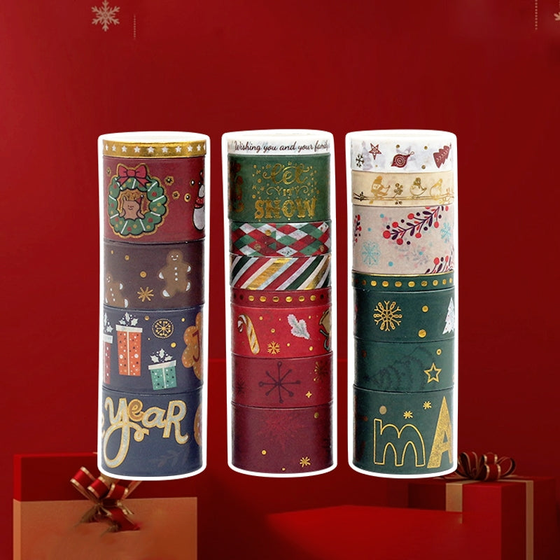 Tape - Christmas Gold and Silver Foil Basic Washi Tape Set (6 Rolls)