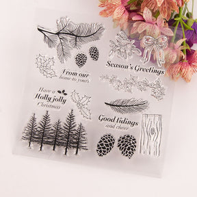 Christmas Plant Transparent Decorative Clear Silicone Stamps2