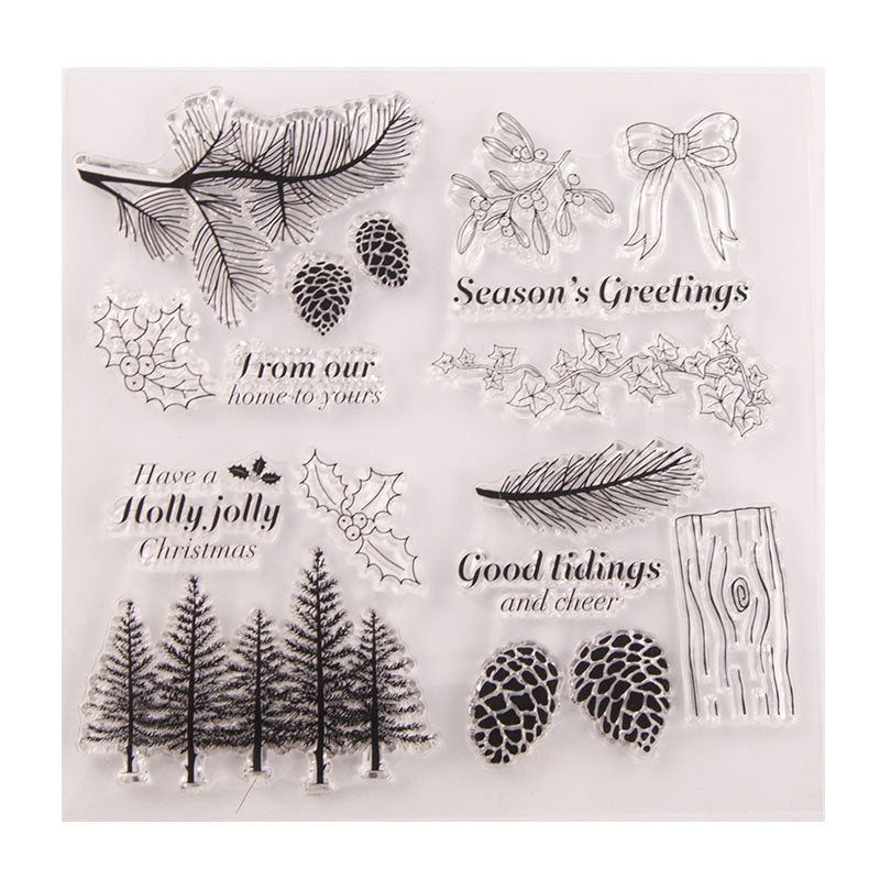 Christmas Plant Transparent Decorative Clear Silicone Stamps4