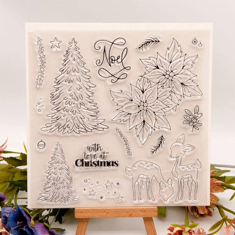 Ready Made Rubber Stamp - Christmas Plant Transparent Silicone Stamps