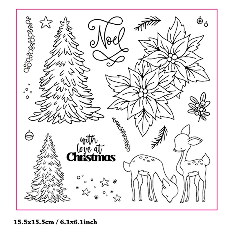 Christmas Plant Transparent Clear Silicone Stamps6