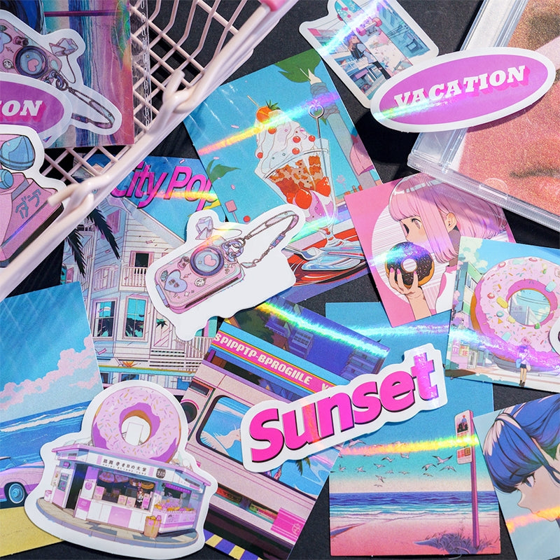 Sticker - Citypop Iridescent Sticker Pack - Travel, Japanese Anime, ACG
