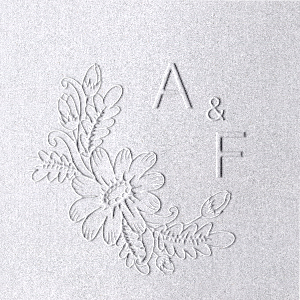 Custom Botanical Initials Wedding Monogram Embosser - Style 12 Custom Botanical Initials Wedding Monogram Embosser - Style 1212