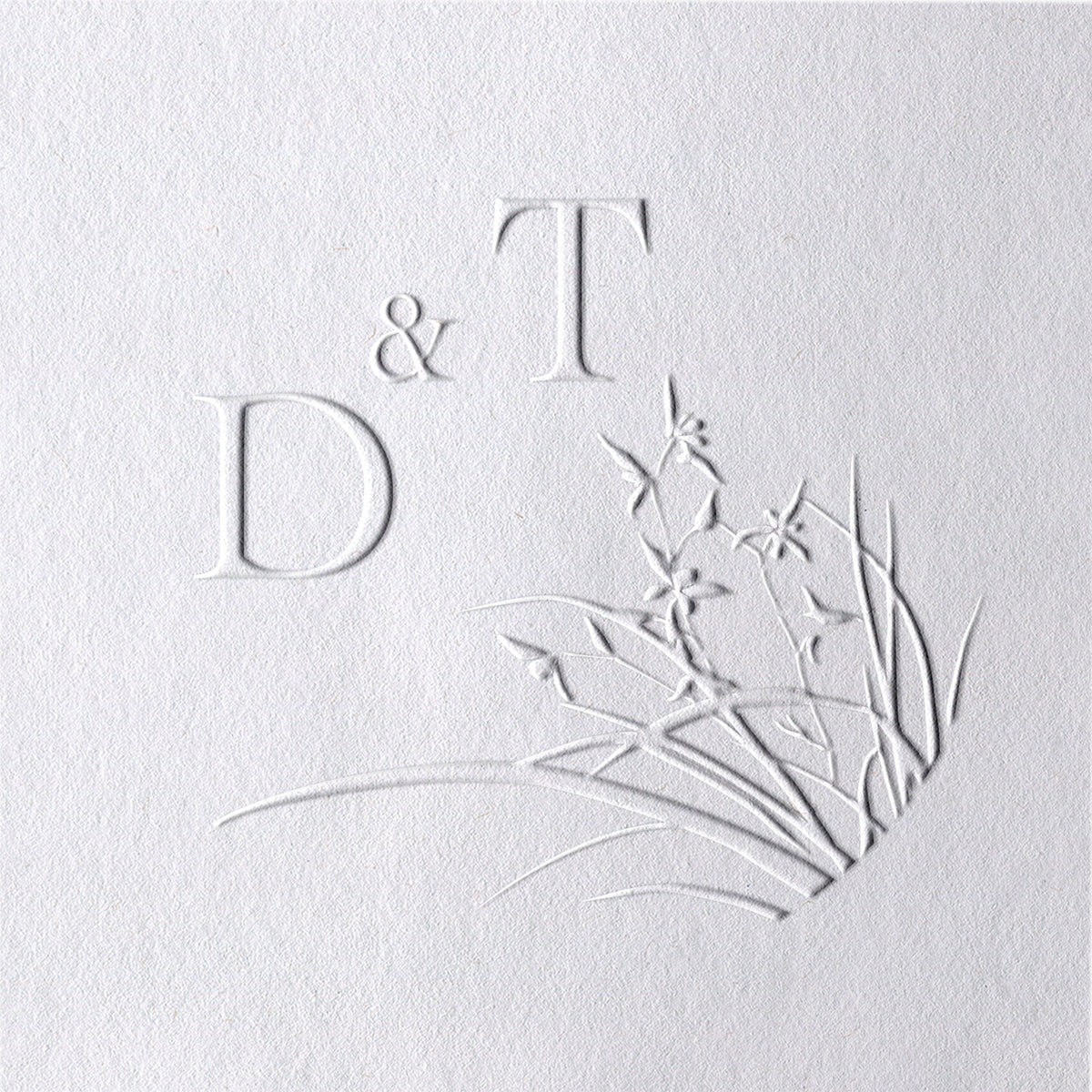 Custom Botanical Initials Wedding Monogram Embosser - Style 18 Custom Botanical Initials Wedding Monogram Embosser - Style 1818