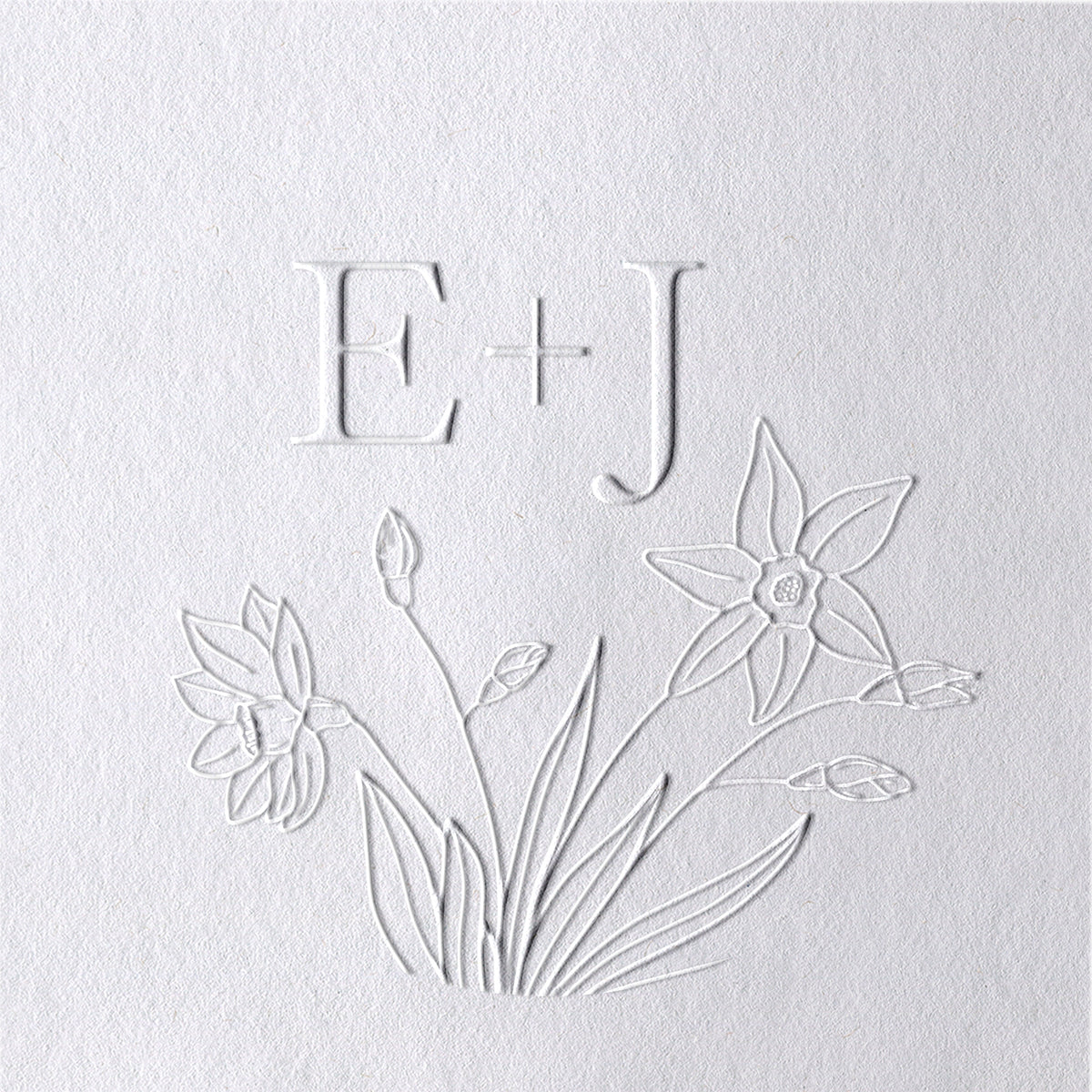 Custom Botanical Initials Wedding Monogram Embosser - Style 20 Custom Botanical Initials Wedding Monogram Embosser - Style 2020
