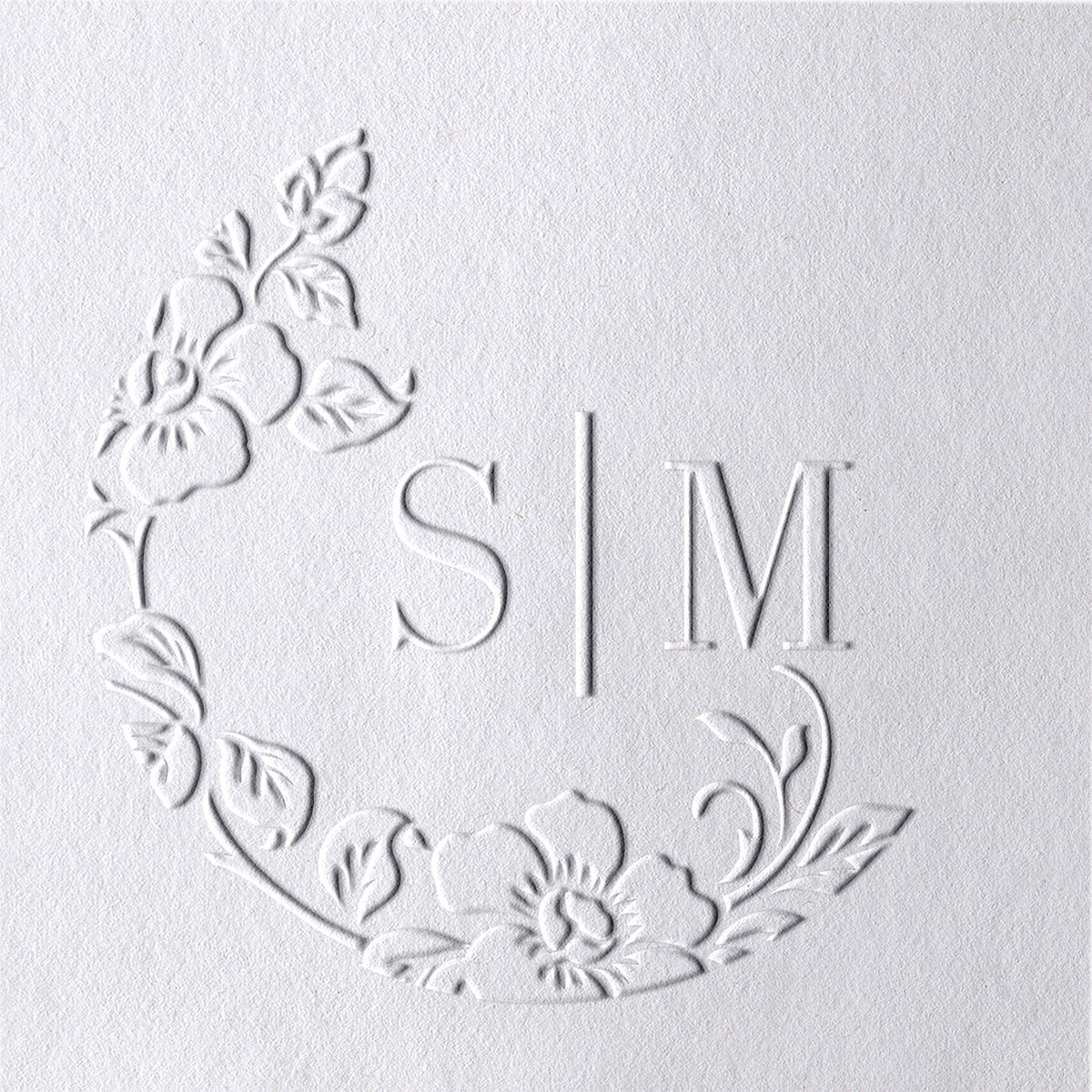 Custom Botanical Initials Wedding Monogram Embosser - Style 22 Custom Botanical Initials Wedding Monogram Embosser - Style 2222