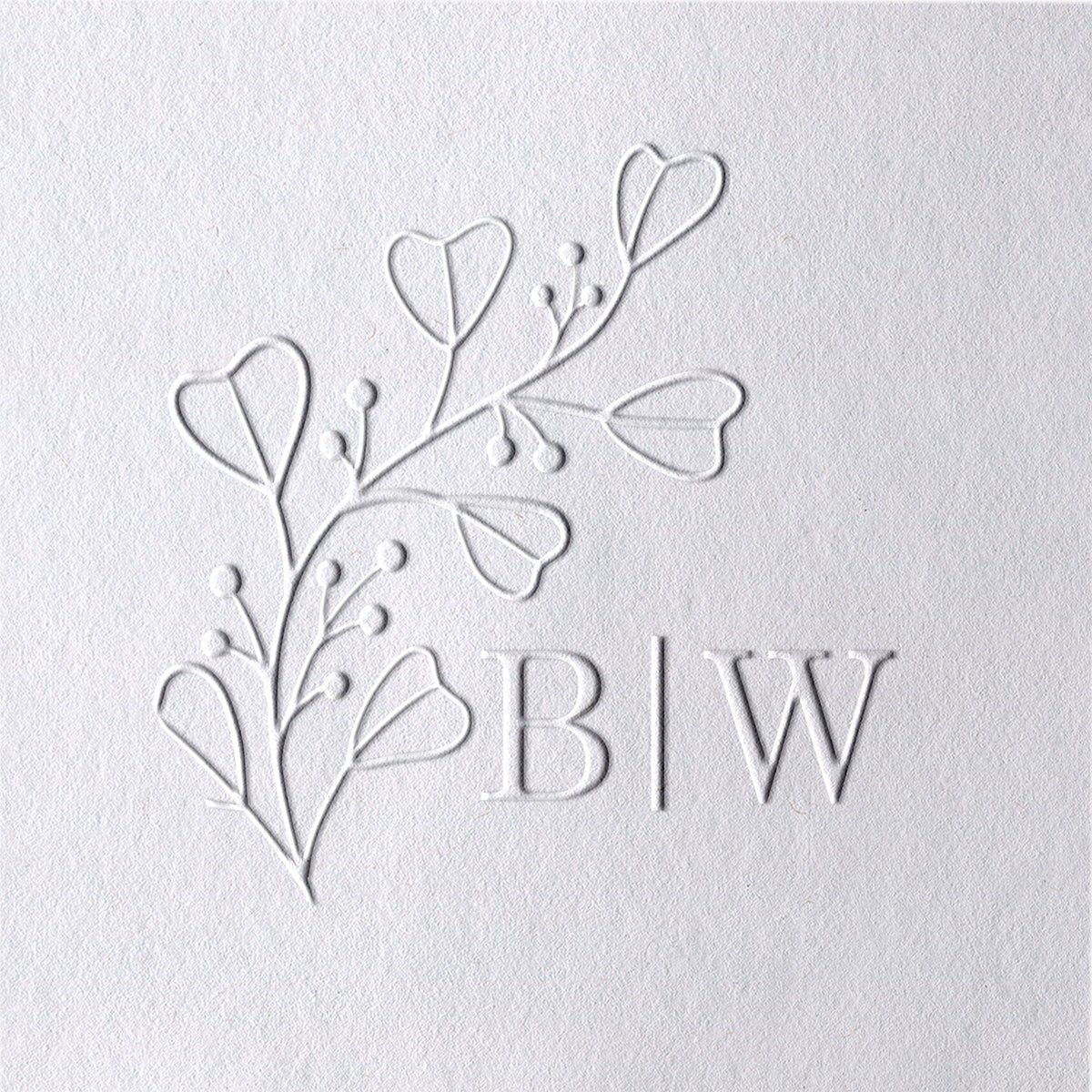 Custom Botanical Initials Wedding Monogram Embosser - Style 24 Custom Botanical Initials Wedding Monogram Embosser - Style 2424