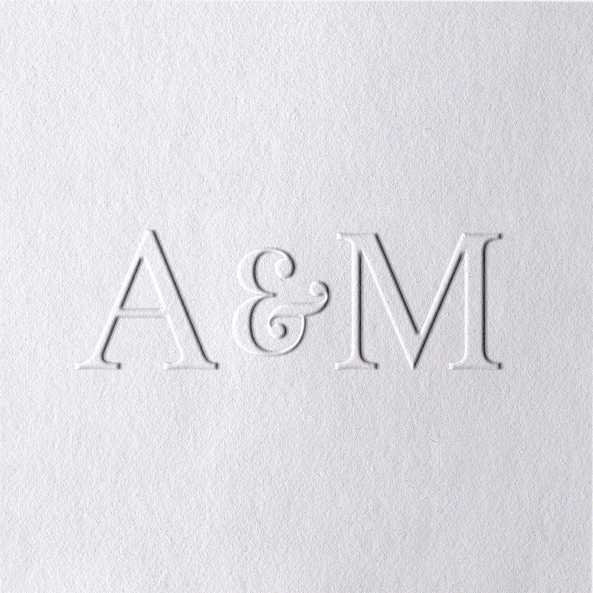 Custom Cursive Ampersand Initials Minimalist Wedding Embosser 3
