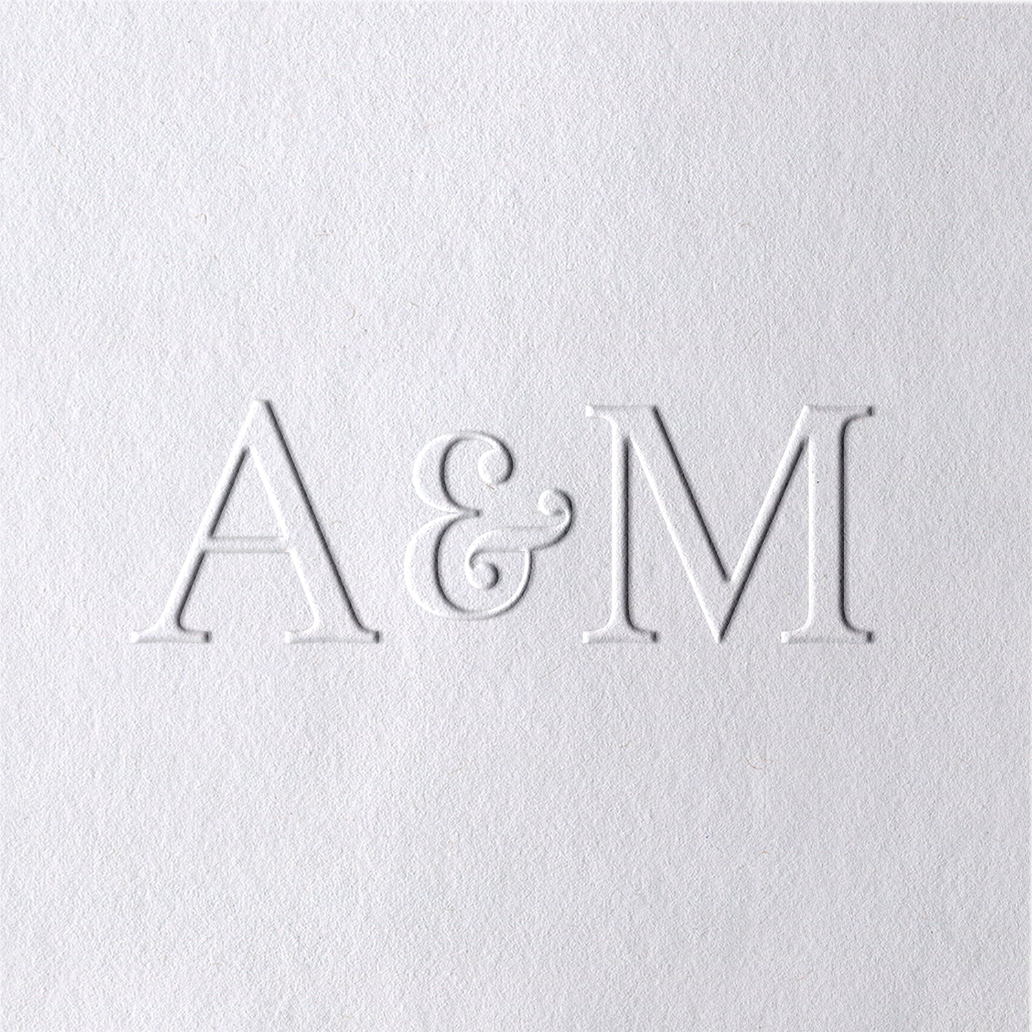 Custom Cursive Ampersand Initials Minimalist Wedding Embosser 3