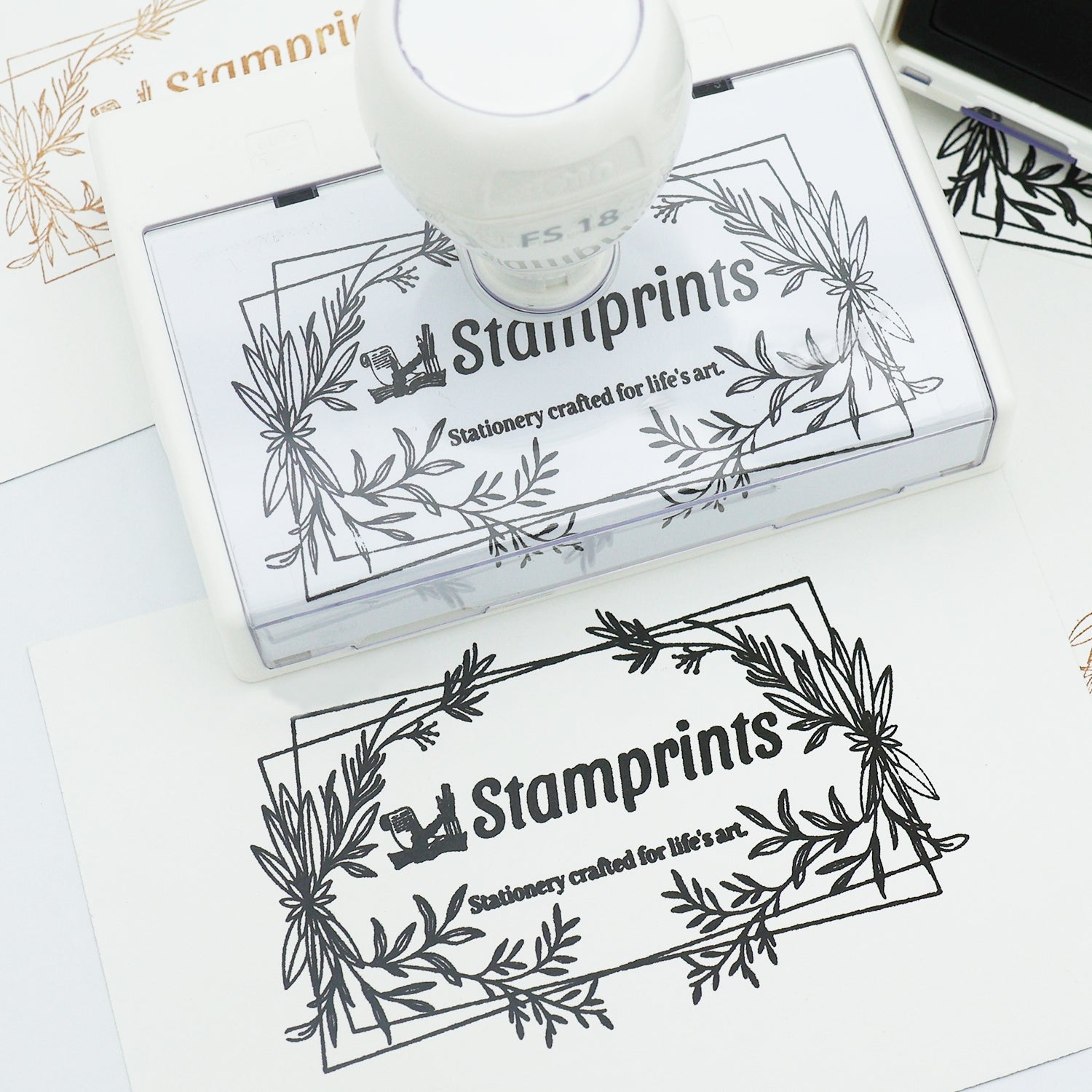 Custom Design White Photosensitive Stamp With Your Artwork Self Ink4