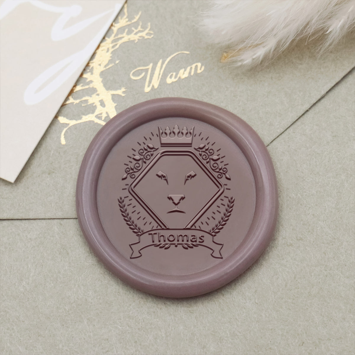 Custom Thomas Family Lion Crest Wax Seal Stamp 2