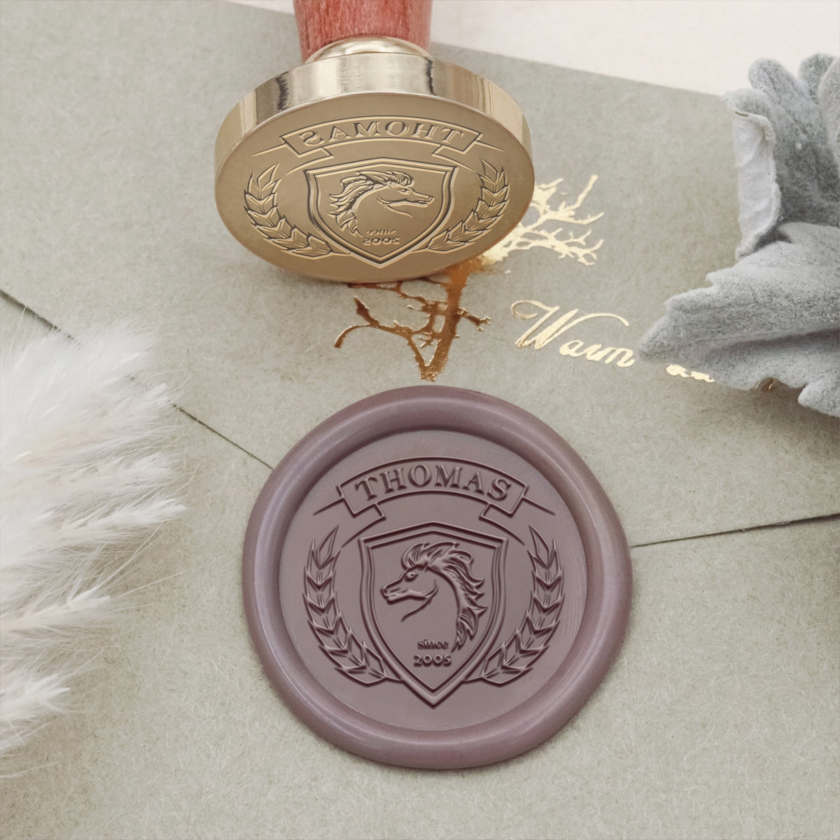Custom Thomas Family Crest Wax Seal Stamp 1
