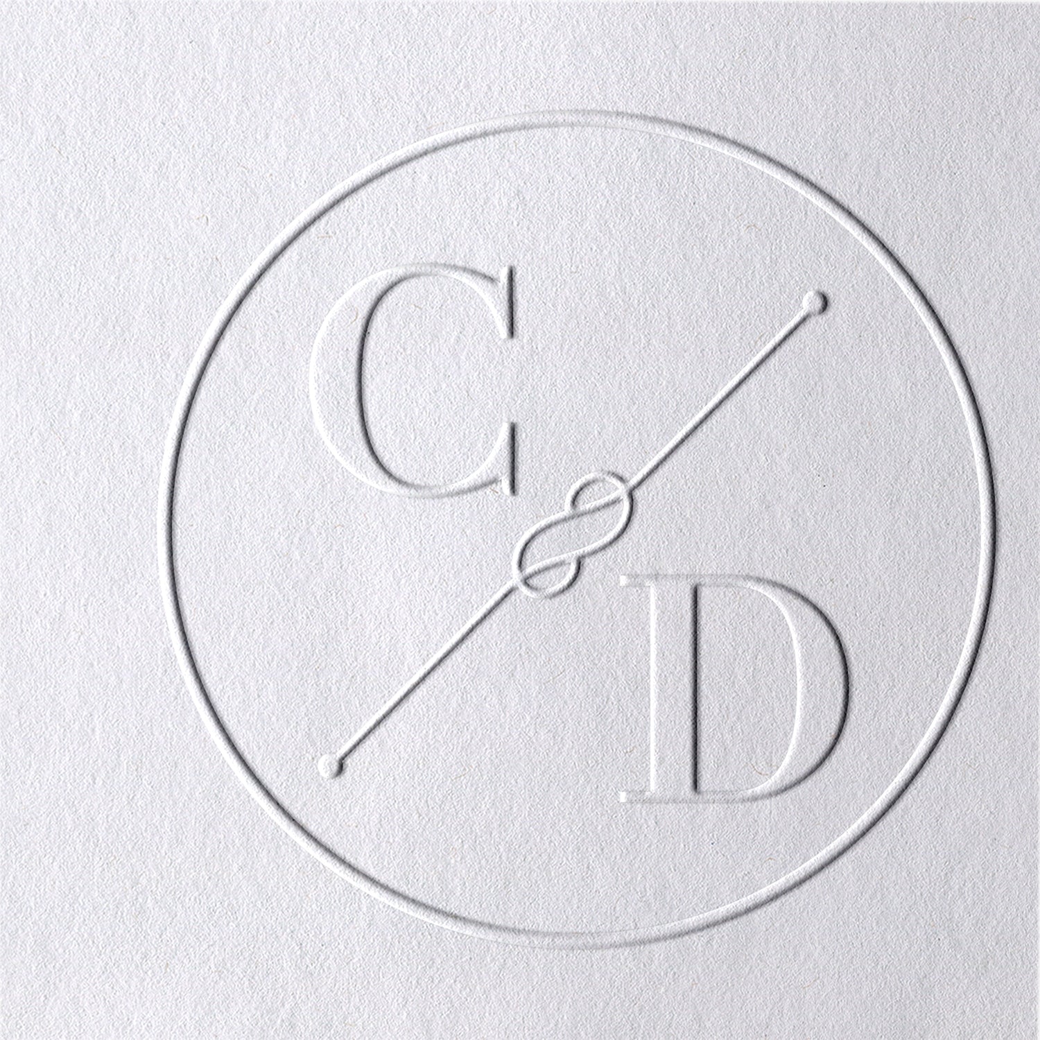 Custom Simple Knot Wedding Monogram Initial Embosser 6