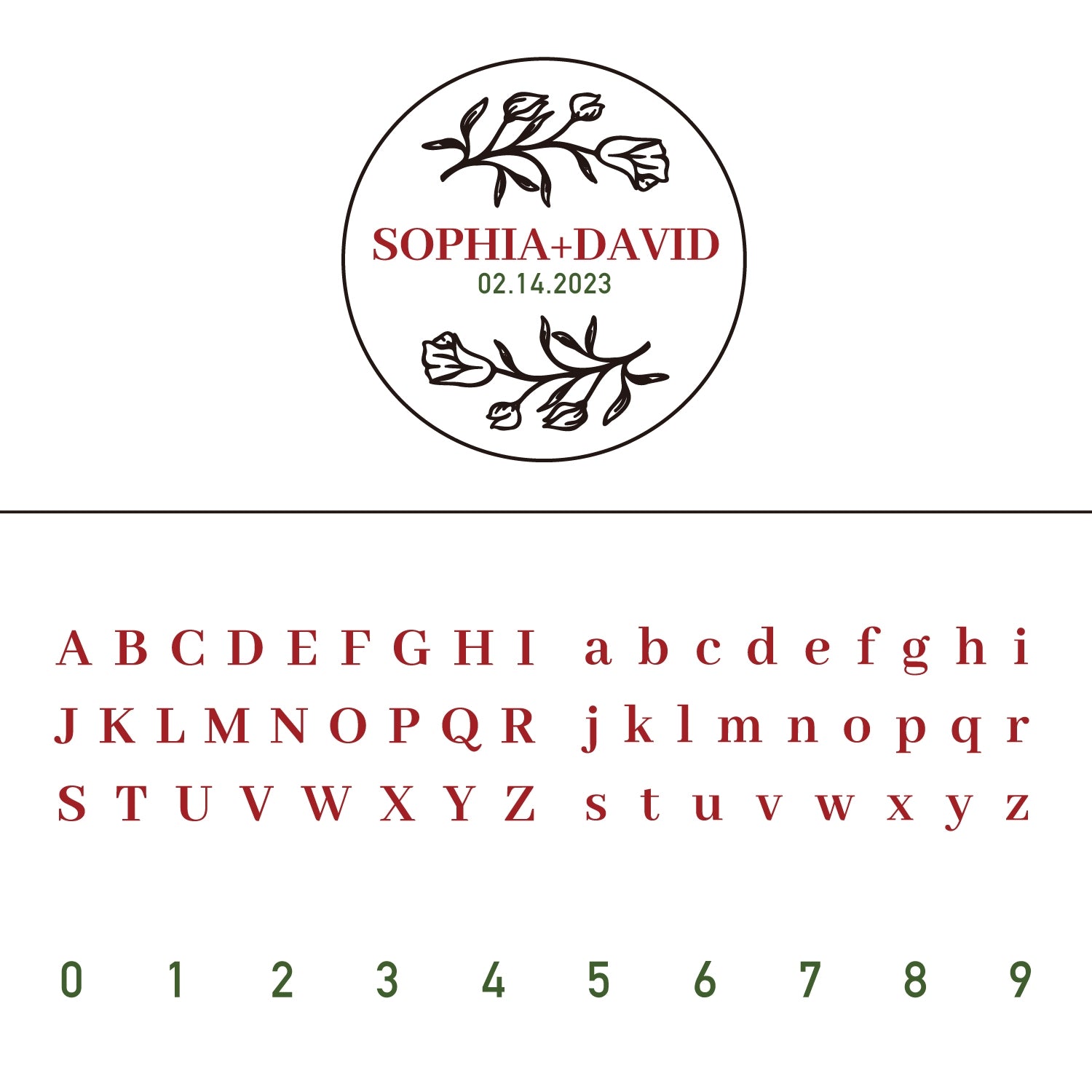 Custom Tulip Wedding Name and Date Wax Seal Stamp 6