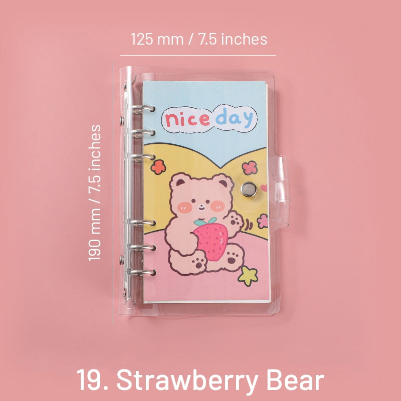 Cute Cartoon Transparent Cover Loose-Leaf Journal Notebook sku-19