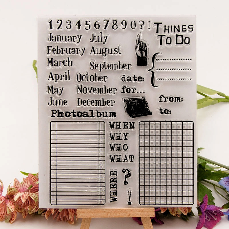 Date Planning Transparent Clear Silicone Stamps