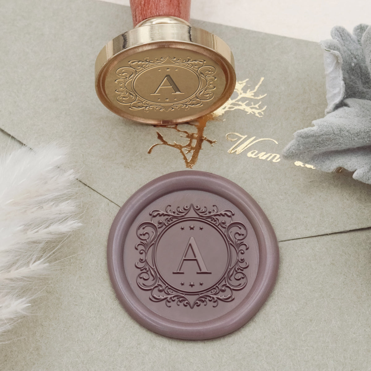 Enigmatic Whispers Custom Initial Wax Seal Stamp - Style 18 2