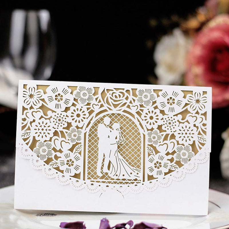 European-Style Hollow Paper Cut Wedding Invitation a