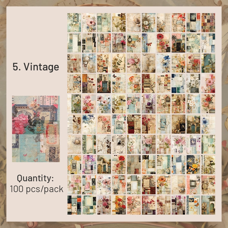 European Vintage Scrapbook Paper - Ocean, Flower, Halloween, Universe - Stamprints12