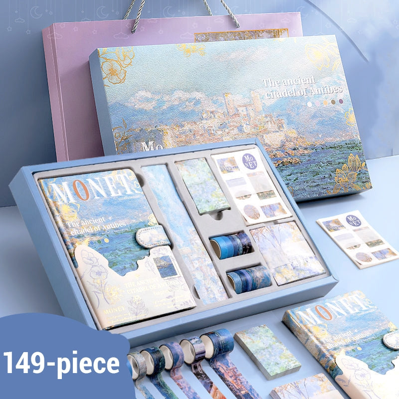 Artistic Scenery and Architecture Oil Painting Journal Stationery Gift Set