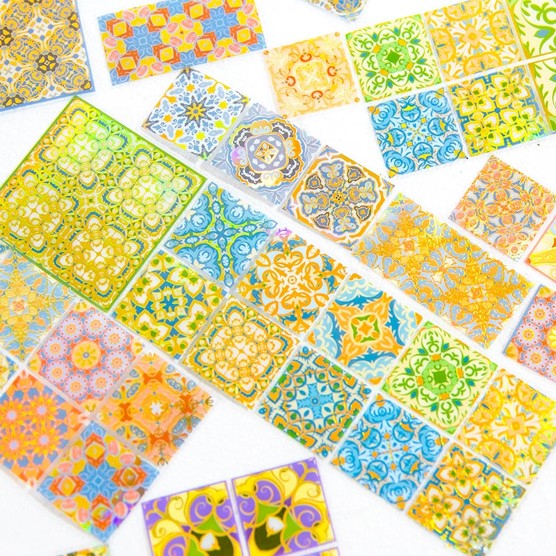Floral Tile Pattern Collection Decorative PET Tape b2