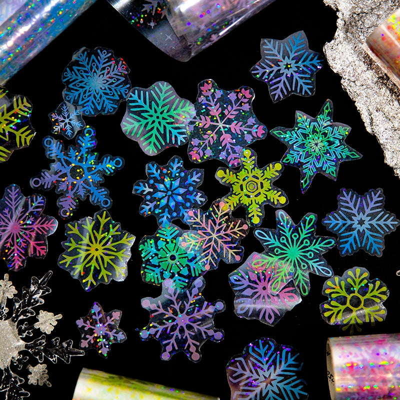 Fluffy Wind Series Holographic Snowflake Tape b