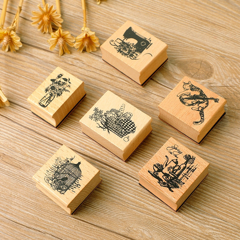 Good Times DIY Retro Art Daily Wood Rubber Stamp a